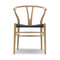 CH24 Wishbone Chair with Black Paper Cord  option Oak / Soap