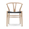 CH24 Wishbone Chair with Black Paper Cord  option Oak / White Oil
