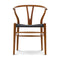 CH24 Wishbone Chair with Black Paper Cord  option Walnut / Lacquer