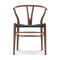 CH24 Wishbone Chair with Black Paper Cord  option Walnut / Oil
