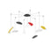 Papillons Swag LED Pendant Light  option Satin Black / Satin Red / Satin Yellow