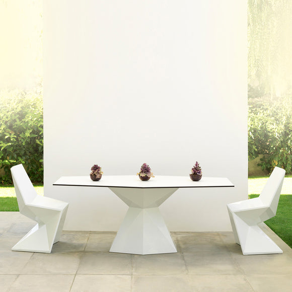 Vertex Rectangle Outdoor Table - Full White