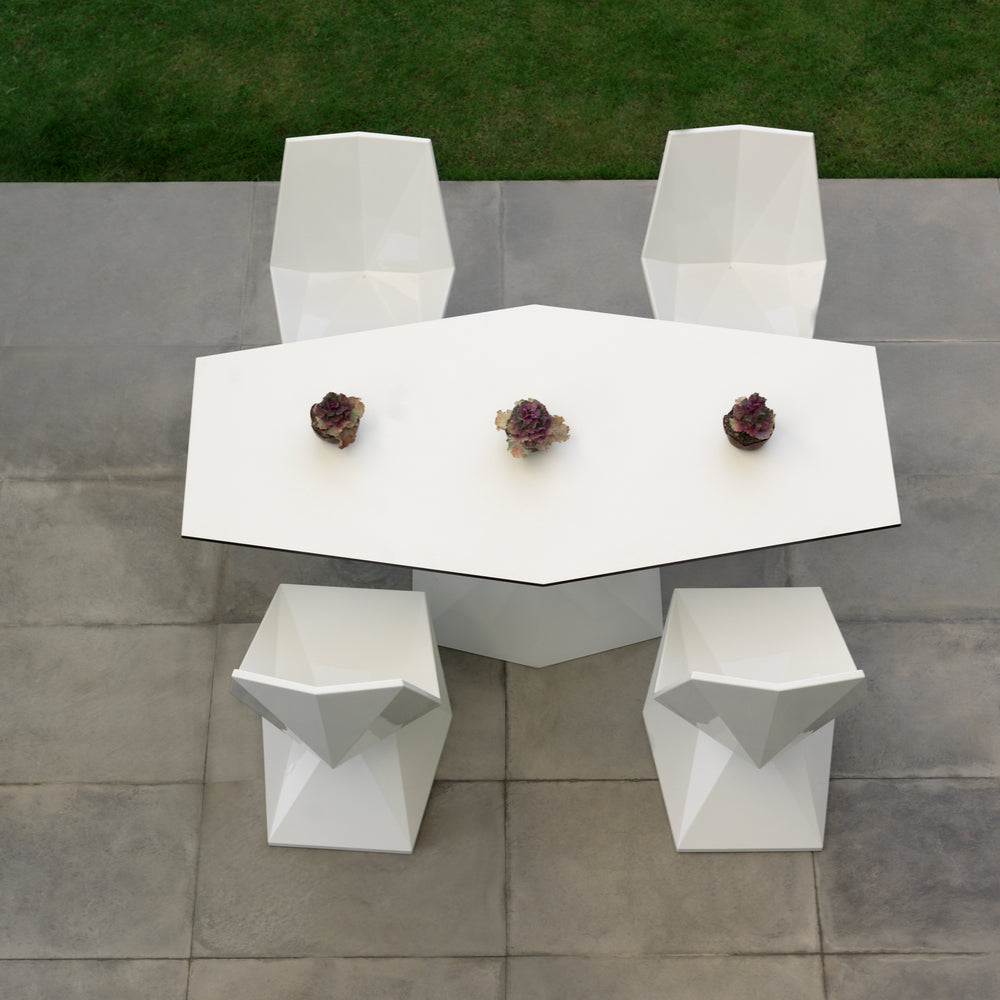 Illuminated Vertex Outdoor Table - Full White