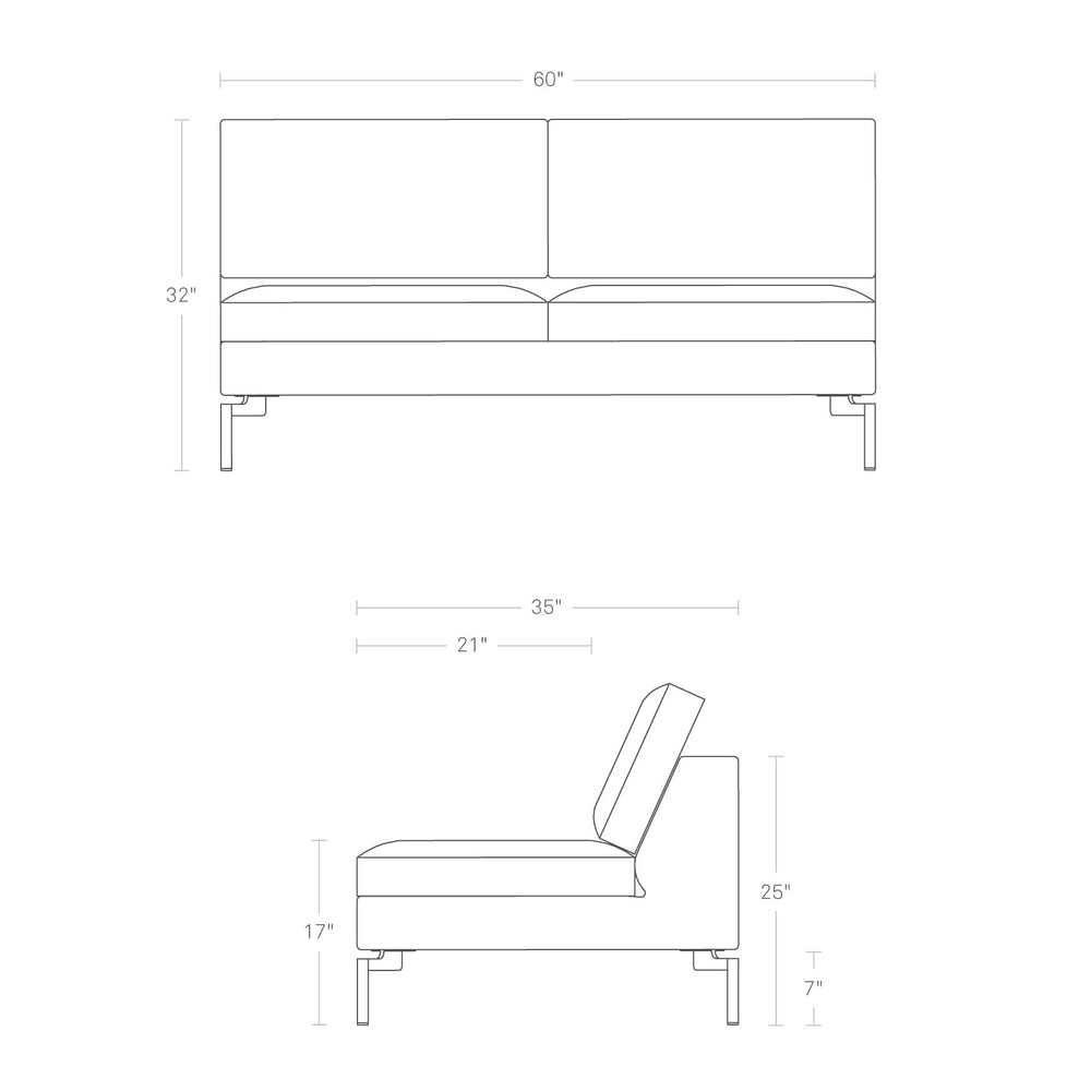 New Standard Armless Sofa