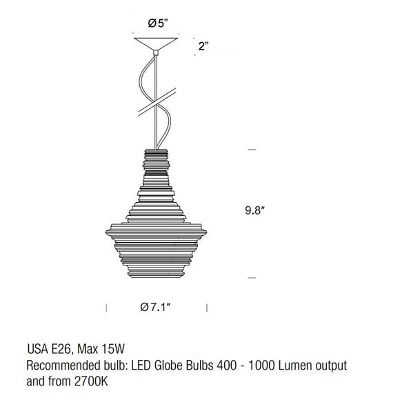 Stupa Small Pendant Light