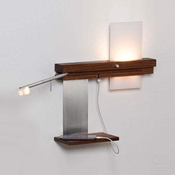 Cerno Levo LED Bedside Reading Light w USB Charger 2Modern