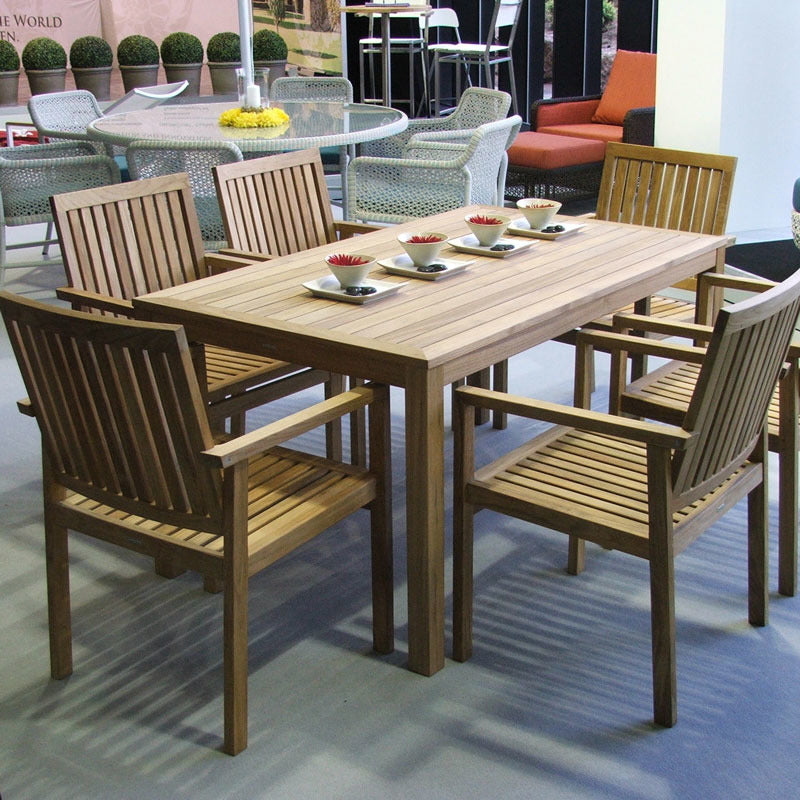 Linear Rectangular Outdoor Dining Table