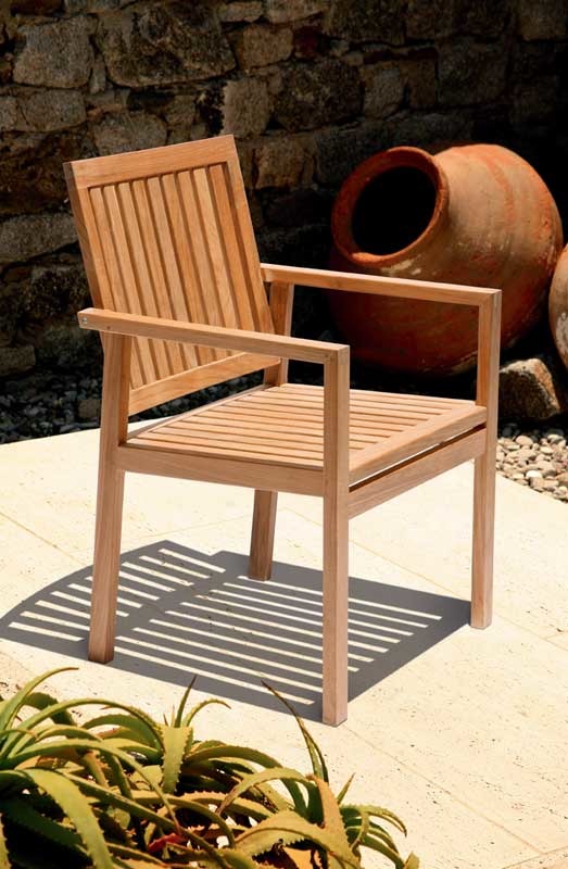 Linear Teak Outdoor Armchair