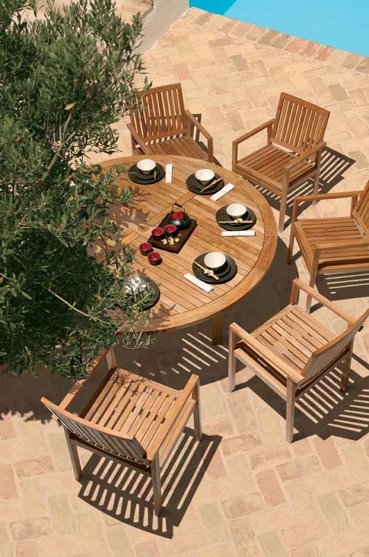 Linear Teak Outdoor Armchair