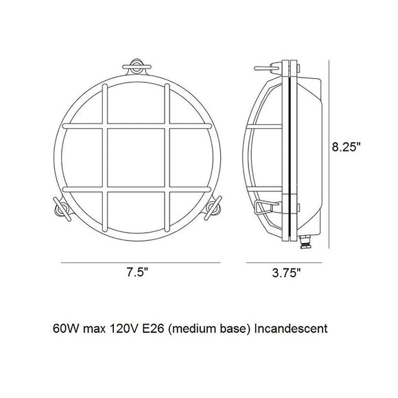 Brass Bulkhead Light