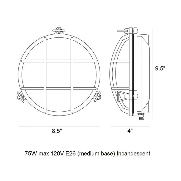 Brass Bulkhead Light