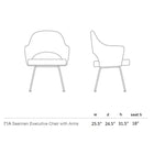 Saarinen Executive Arm Chair with Wooden Legs
