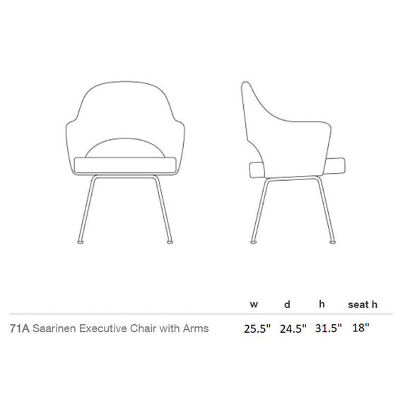 Saarinen Executive Arm Chair with Wooden Legs