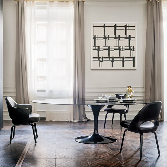 Saarinen Executive Armless Chair with Wooden Legs