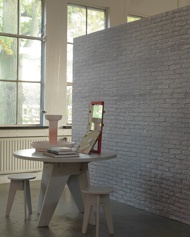 PHM-34 Silver Grey Brick Wallpaper