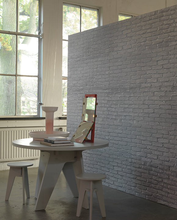 PHM-34 Silver Grey Brick Wallpaper
