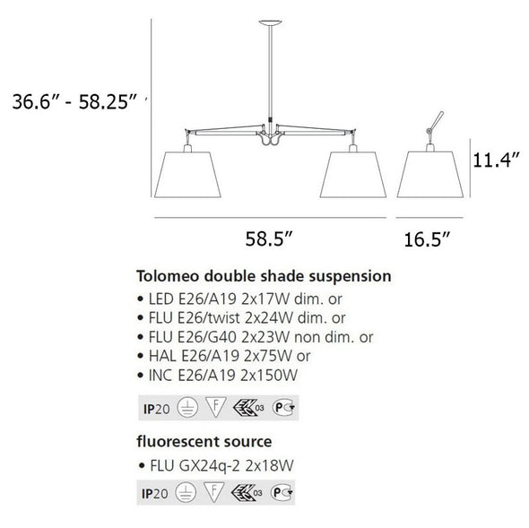 Tolomeo Double Shade Suspension