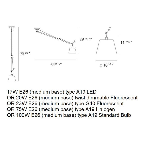 Tolomeo Off Center Suspension Light