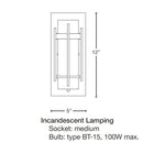 Banded Small Outdoor Sconce