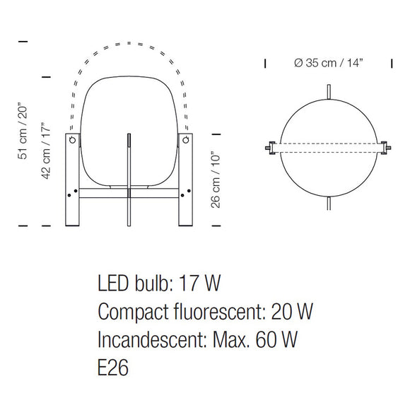 Cesta Metalica Table Lamp
