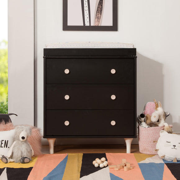 Babyletto Lolly 3-Drawer Changer Dresser with Removable Changing Tray Black / Washed Natural Babyletto Lolly 3-Drawer Changer Dresser with Removable Changing Tray Black / Washed Natural