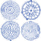 NYC Manhole Wallpaper  option Blue on White