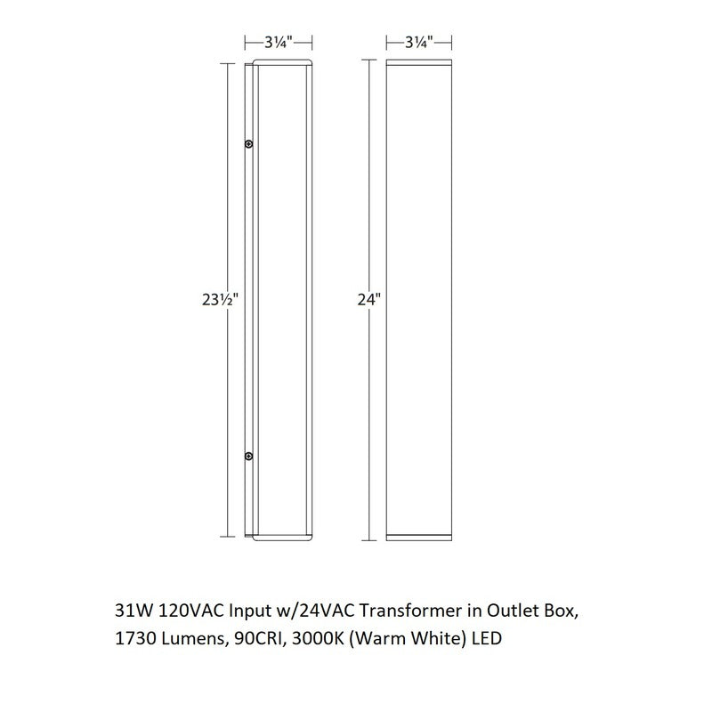 Inside-Out Sideways 24IN Outdoor Wall Light