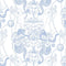 Naga Lotus Wallpaper Sample Swatch  option Dusk Blue / Matte Vinyl Type II