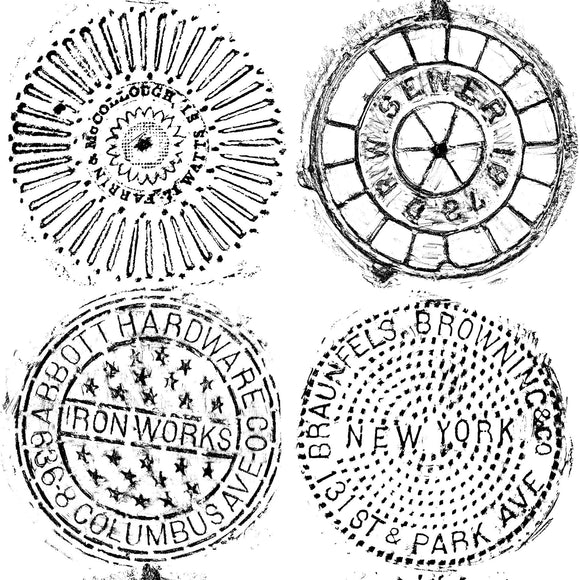 NYC Manhole Wallpaper Sample Swatch