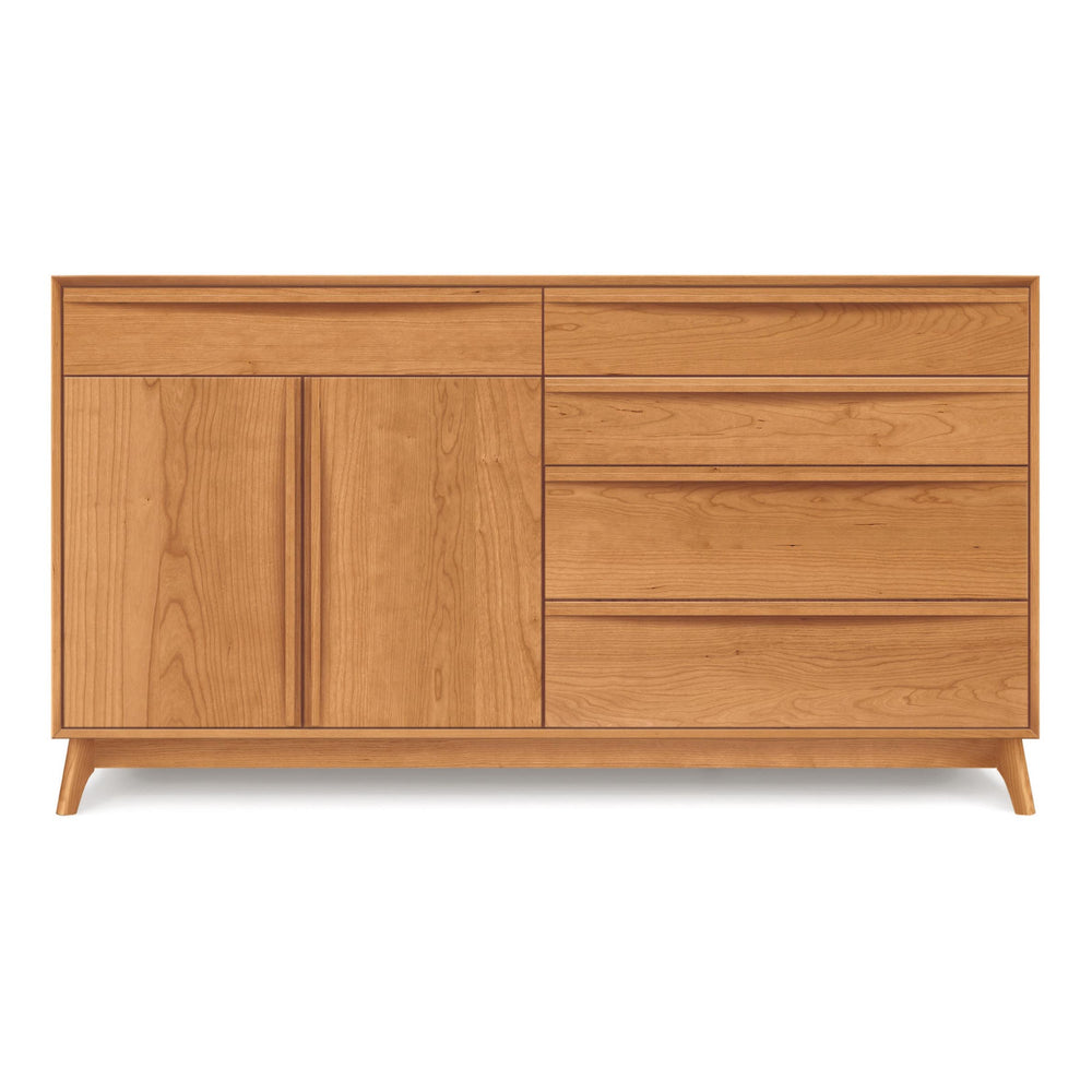 Catalina 4 Drawers on Right, 1 Drawer Over 2 Doors on Left Dresser