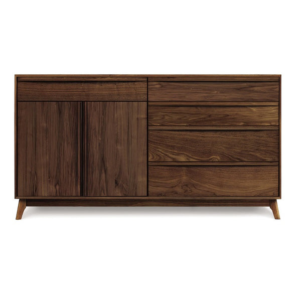 Catalina 4 Drawers on Right, 1 Drawer Over 2 Doors on Left Dresser