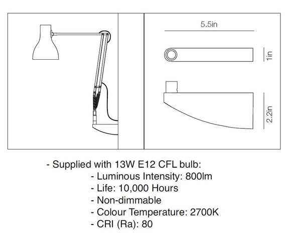 Type 75 Mini Wall Mounted Light