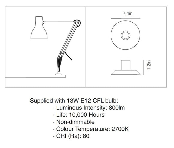 Type 75 Mini with Desk Insert Light