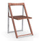 Skip Folding Chair  option P83 Satin Finished Aluminum / P201 Walnut Beech Wood / P201 Walnut Beech Plywood