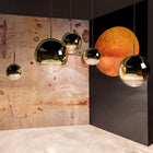 Gold / Small: 9.8 in diameter Mirror Ball Pendant Light OPEN BOX