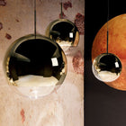 Gold / Small: 9.8 in diameter Mirror Ball Pendant Light OPEN BOX