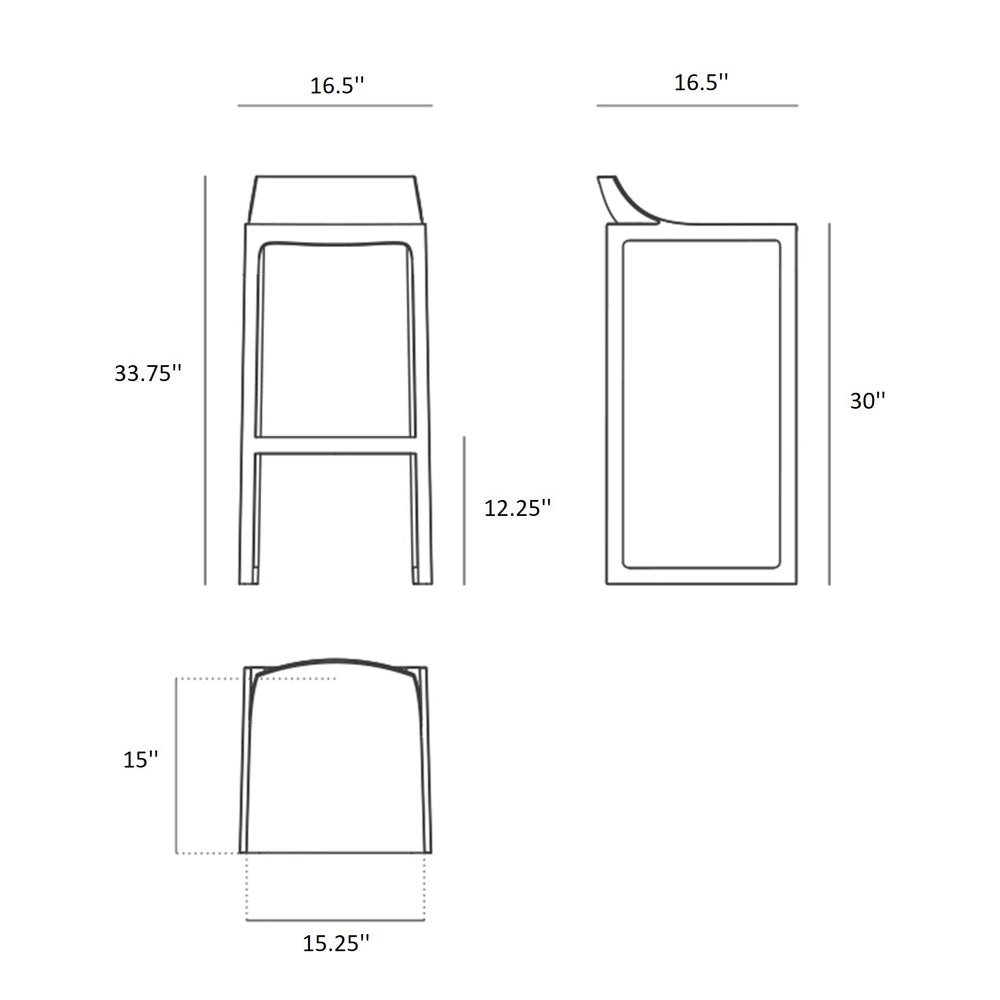 Wall Street Bar Outdoor Stool (Set of 4)