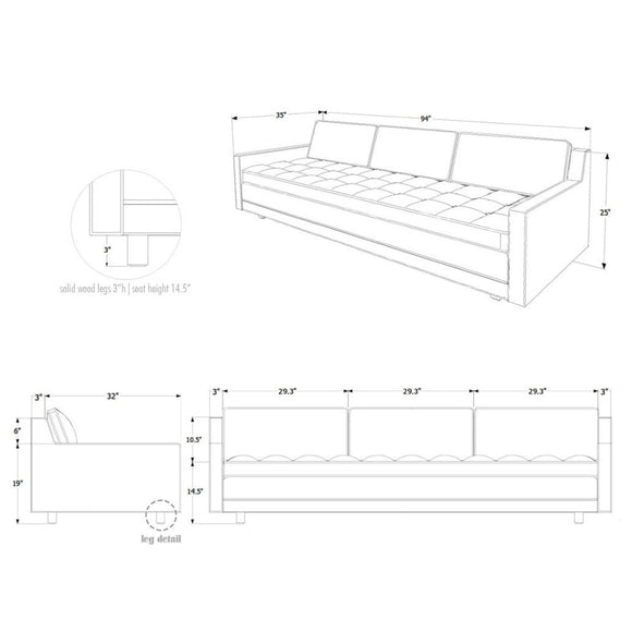 Up Three Seater Sofa