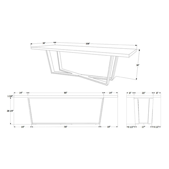GAX X 36 Dining Table