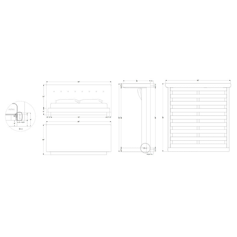 101082 Upholstered Platform Bed
