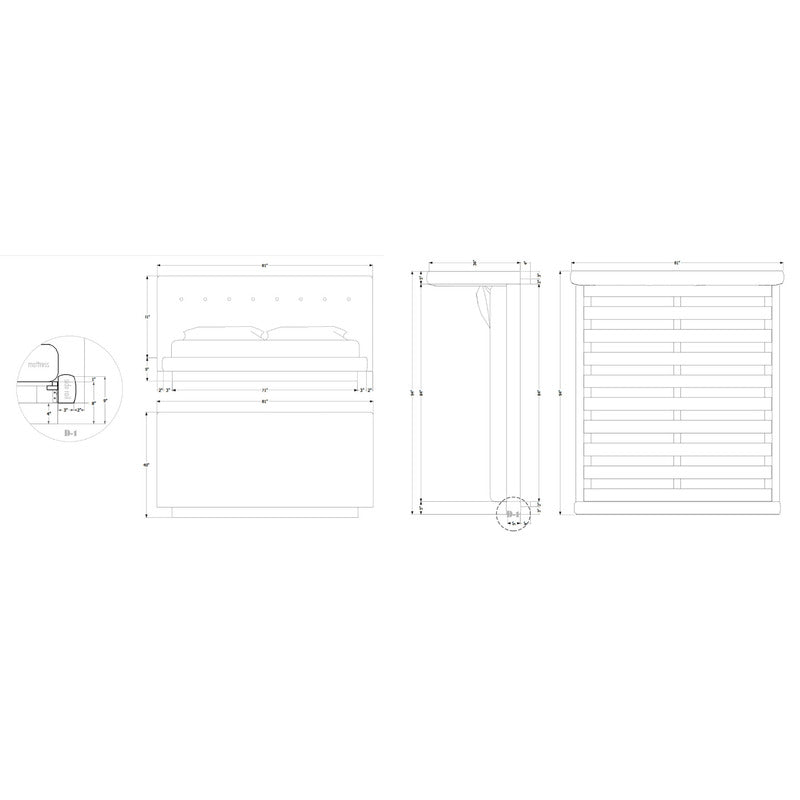 101082 Upholstered Platform Bed