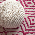 Beige Wool Pouf