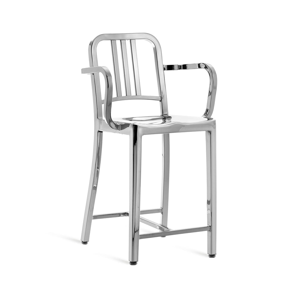 Navy Bar and Counter Stool with Arms