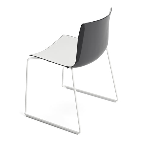 Catifa 46 Dual Color Dining Chair with Sled Base