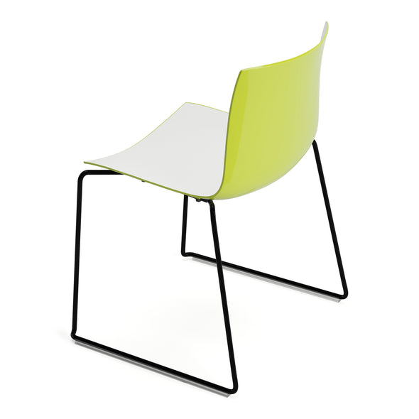 Catifa 46 Dual Color Dining Chair with Sled Base