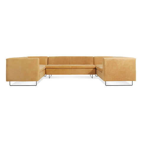 Bonnie and Clyde U-Shaped Leather Sectional Sofa