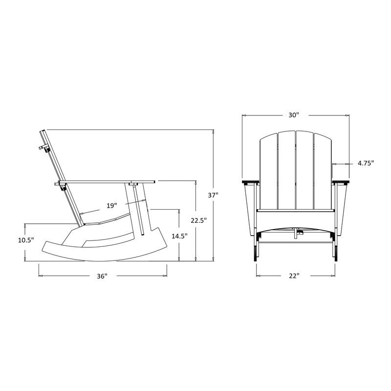 Adirondack Curved Outdoor Rocking Chair