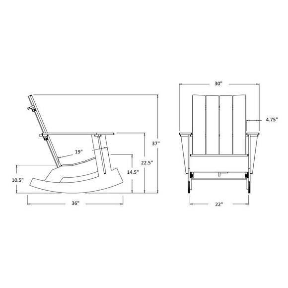 Adirondack Rocking Chair Flat