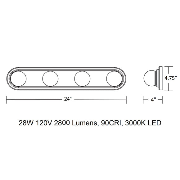 Hollywood LED Bathroom Vanity Light