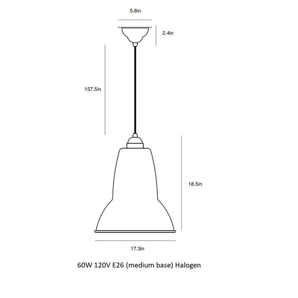 Original 1227 Giant Brass Pendant Light